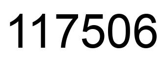 Number 117506 black image