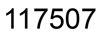 Number 117507 black image