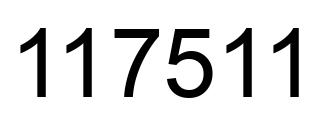 Number 117511 black image