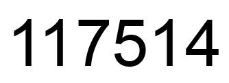 Number 117514 black image