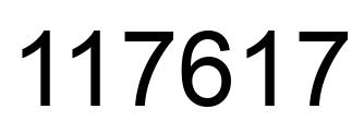 Number 117617 black image