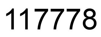 Number 117778 black image