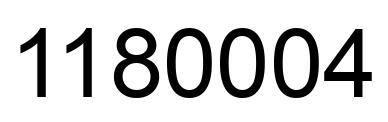 Number 1180004 black image