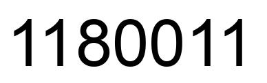 Number 1180011 black image