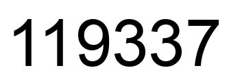 Number 119337 black image
