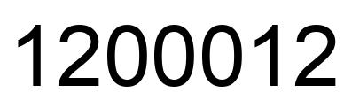 Number 1200012 black image