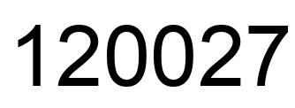 Number 120027 black image