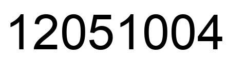 Number 12051004 black image