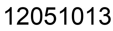 Number 12051013 black image