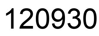Number 120930 black image