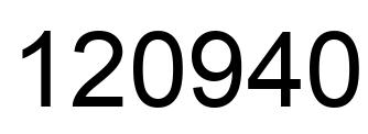 Number 120940 black image