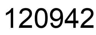 Number 120942 black image