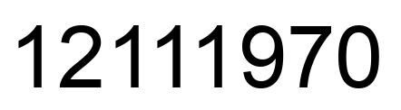 Number 12111970 black image