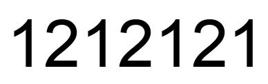 Number 1212121 black image