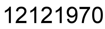 Number 12121970 black image