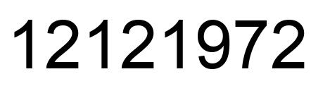 Number 12121972 black image