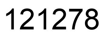 Number 121278 black image