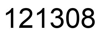Number 121308 black image
