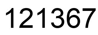 Number 121367 black image