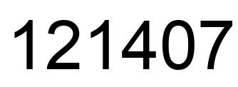 Number 121407 black image