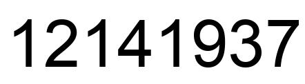 Number 12141937 black image
