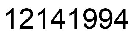 Number 12141994 black image