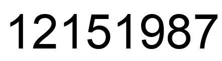 Number 12151987 black image