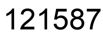 Number 121587 black image