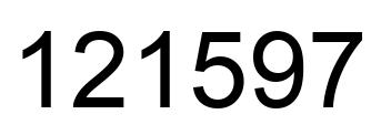 Number 121597 black image