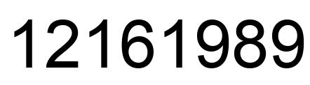Number 12161989 black image