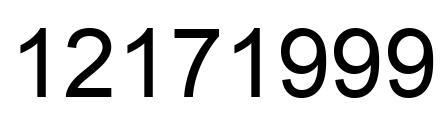 Number 12171999 black image