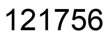 Number 121756 black image