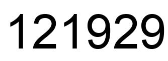 Number 121929 black image