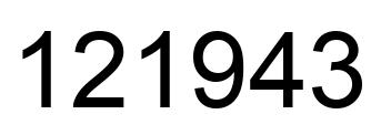 Number 121943 black image