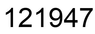 Number 121947 black image