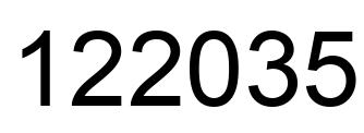 Number 122035 black image