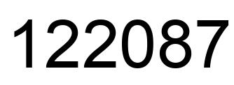 Number 122087 black image