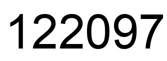 Number 122097 black image