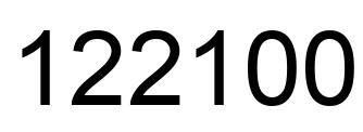 Number 122100 black image