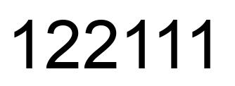 Number 122111 black image