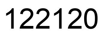 Number 122120 black image