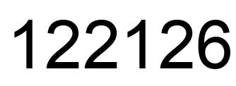 Number 122126 black image