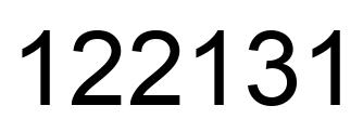 Number 122131 black image