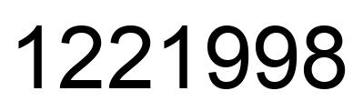 Number 1221998 black image