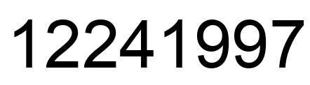 Number 12241997 black image