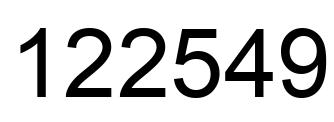 Number 122549 black image
