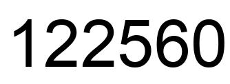 Number 122560 black image