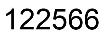 Number 122566 black image