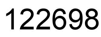 Number 122698 black image
