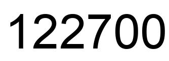 Number 122700 black image